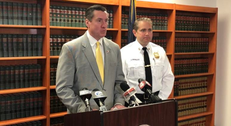 DA John Flynn and Police Captain Jeff Rinaldo warn the public about increases in robberies that occur during exchanges through online marketplaces
