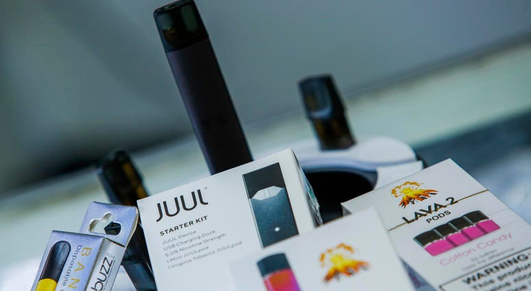 E-cigarettes devices are display in a local store