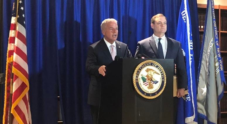 US Attorney JP Kennedy announcing indictment to four people involved with Morgan Management