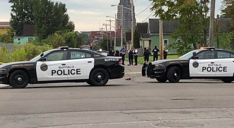 The body of a person was found dead on Lathrop Street in Buffalo early Monday morning. September 9, 2019 (WBEN Photo/Mike Baggerman)