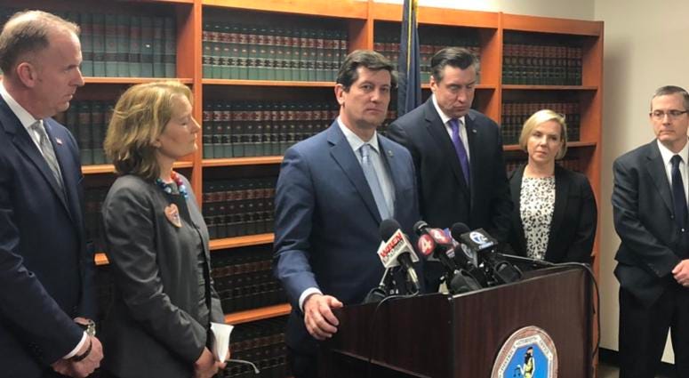 Mark Poloncarz and DA John Flynn join other officials to discuss steps being taken to curb human trafficking in the region.