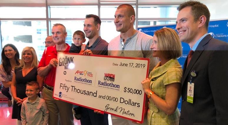Gronk Nation presents $50,000 to Oishei Childrens Hospital