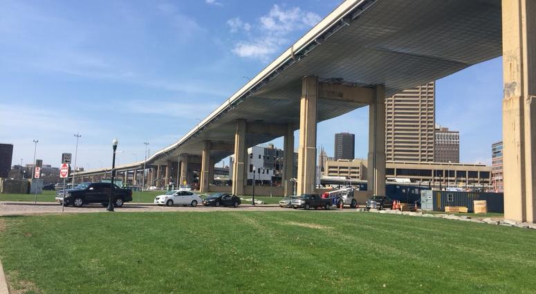 Skyway view from Canalside on May 9, 2018 (WBEN Photo/Mike Baggerman)