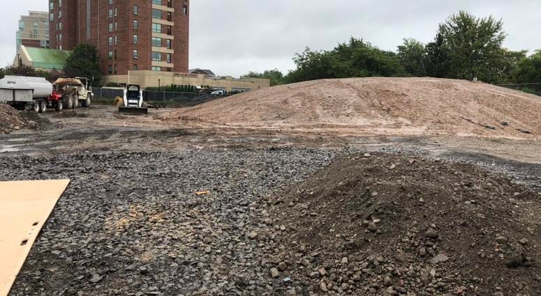 The West End parcel under construction. September 12, 2019 (WBEN Photo/Mike Baggerman)