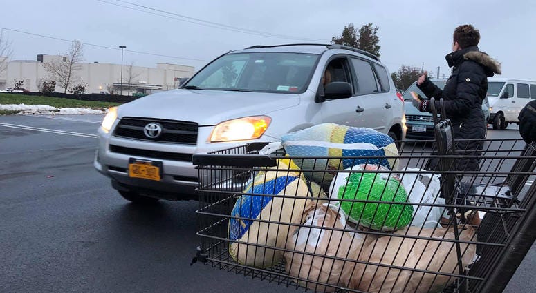 Turkeys for Tickets. November 20, 2019 (WBEN Photo/Mike Baggerman)