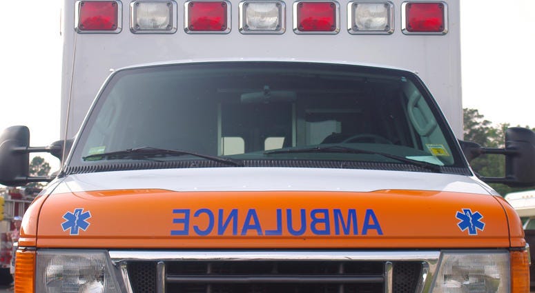 Ambulance front. Ambulance front.