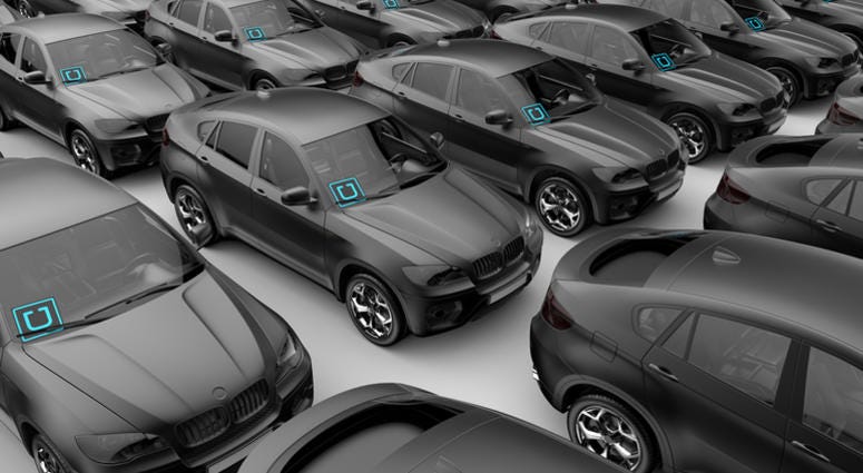 Uber cars ready to go