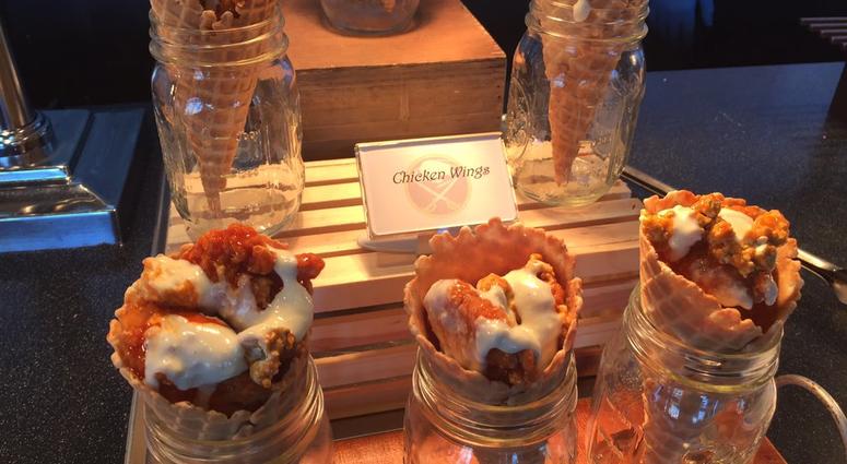 Chicken Wings in Cone(WBEN Photo/Mike Baggerman)
