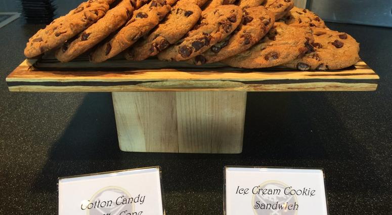 Cotton Candy Waffle Cone & Ice Cream Cookie Sandwich (WBEN Photo/Mike Baggerman)