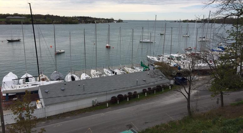 An overhead view of the Youngstown Yacht Club (WBEN Photo/Mike Baggerman)