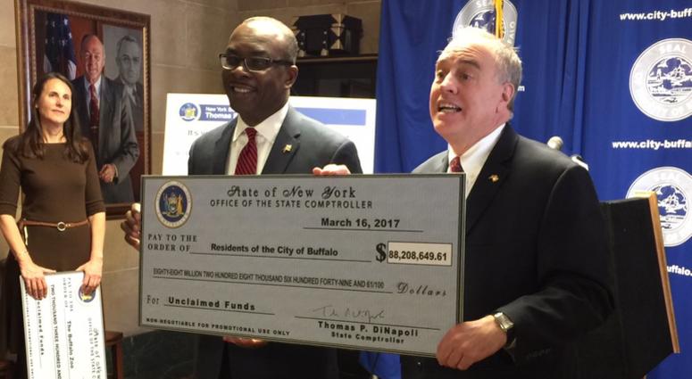 Mayor Byron Brown receives $88M check from Comptroller Thomas DiNapoli