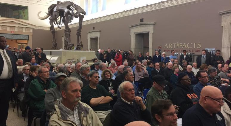 Hundreds packed inside Buffalo Museum of Science to hear latest developments in train station location