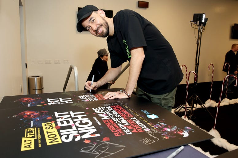 Mike Shinoda backstage at Not So Silent Night