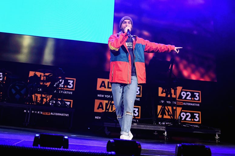 ALT 92.3's Bryce on stage at Not So Silent Night