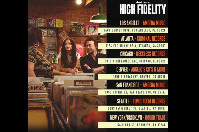 High Fidelity x Hulu High Fidelity Record Store