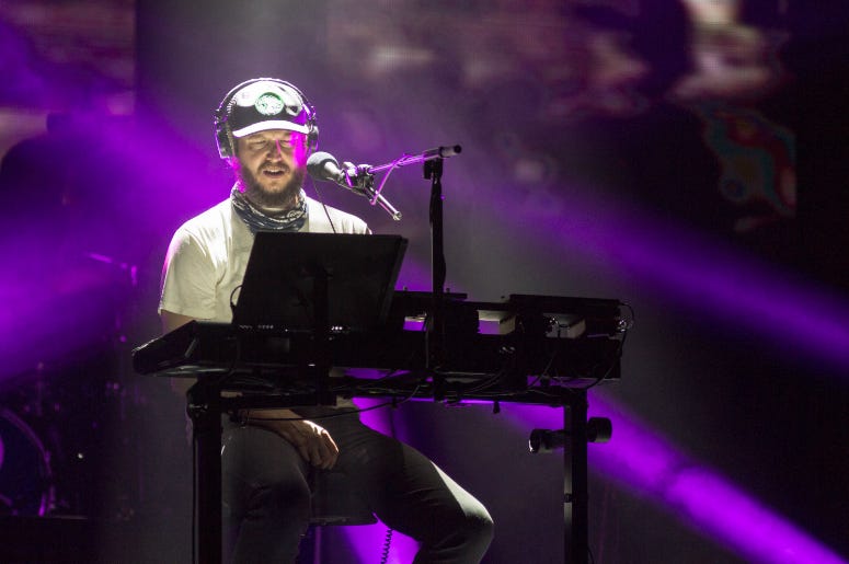 ustin Vernon of Bon Iver at Eaux Claires Music Festival on August 12, 2016, in Eau Claire, Wisconsin ustin Vernon of Bon Iver at Eaux Claires Music Festival on August 12, 2016, in Eau Claire, Wisconsin