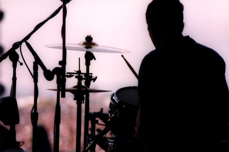 Drummer on a festival stage Drummer on a festival stage
