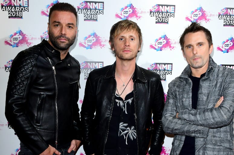 Muse (Matt Bellamy, Chris Wolstenholme and Dominic Howard) arriving for the VO5 NME Awards 2018 held at the O2 Brixton Academy, London. Muse (Matt Bellamy, Chris Wolstenholme and Dominic Howard) arriving for the VO5 NME Awards 2018 held at the O2 Brixton Academy, London.