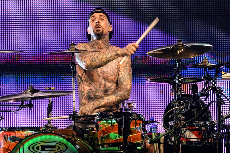 West Palm Beach, FL, USA; Blink-182 drummer Travis Barker performs at Perfect Vodka Amphitheater West Palm Beach, FL, USA; Blink-182 drummer Travis Barker performs at Perfect Vodka Amphitheater