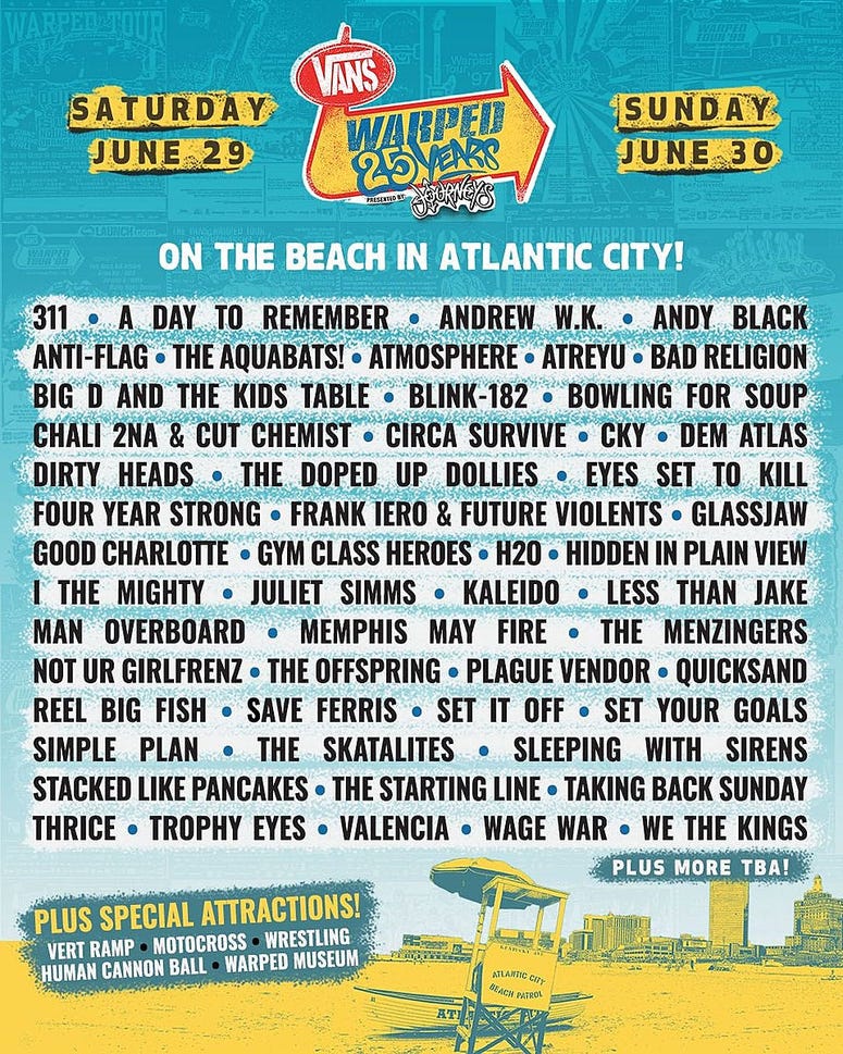 Warped Tour Line Up