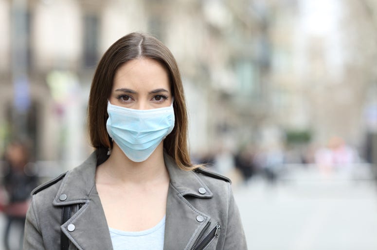 Woman in Protective Face Mask Woman in Protective Face Mask