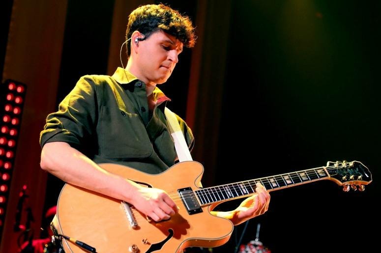 Ezra Koenig of Vampire Weekend performs on stage Ezra Koenig of Vampire Weekend performs on stage