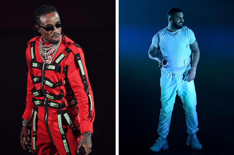 Quavo and Drake perform at the AmericanAirlines Arena in Miami, Florida on November 13, 2018 Quavo and Drake perform at the AmericanAirlines Arena in Miami, Florida on November 13, 2018