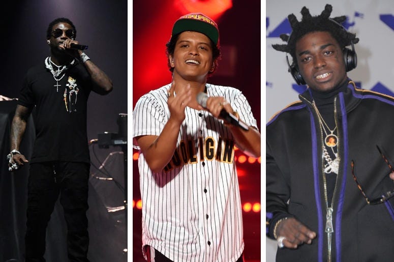 Gucci Mane, Bruno Mars and Kodak Black Gucci Mane, Bruno Mars and Kodak Black