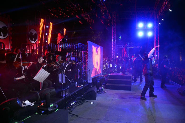 Wu-Tang Clan performs onstage during day 3 of the 2013 Coachella Valley Music & Arts Festival at the Empire Polo Club on April 14, 2013 in Indio, California Wu-Tang Clan performs onstage during day 3 of the 2013 Coachella Valley Music & Arts Festival at the Empire Polo Club on April 14, 2013 in Indio, California