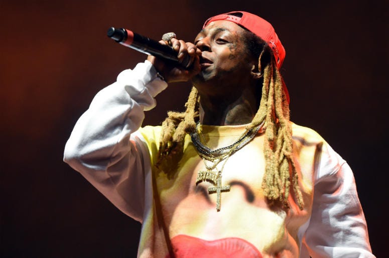 Lil Wayne Lil Wayne performs on Camp Stage during day one of Tyler, the Creator's 5th Annual Camp Flog Gnaw Carnival at Exposition Park on November 12, 2016 in Los Angeles, California.