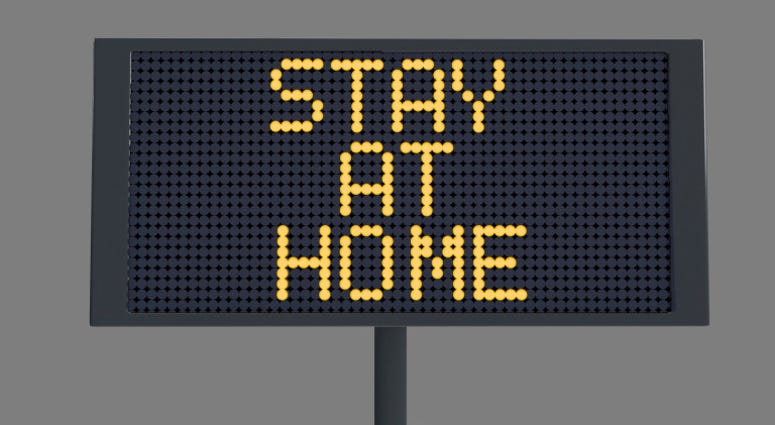 stay at home sign