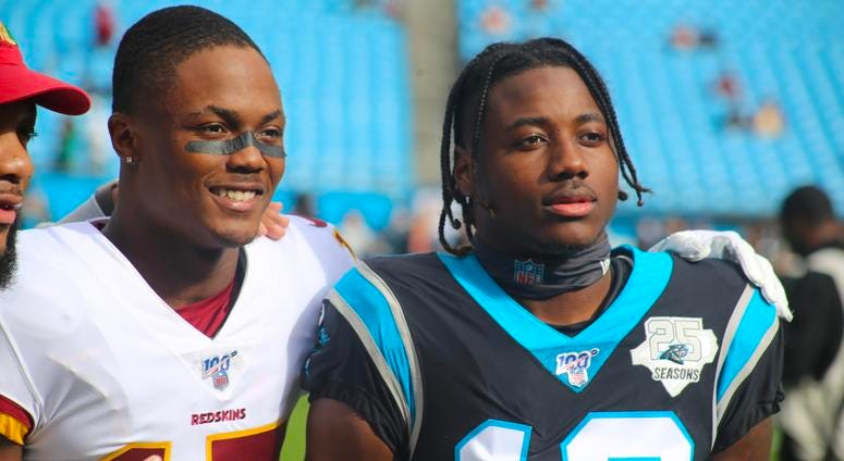 Receiver Curtis Samuel and Redskins receiver Terry McLaurin