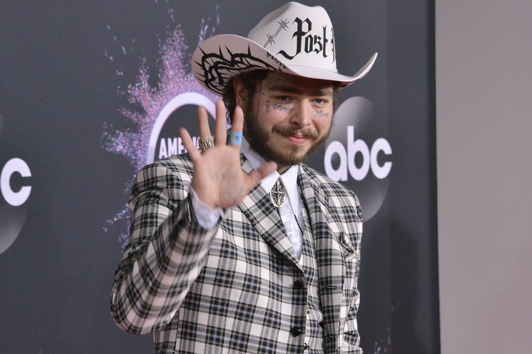 Post Malone arrives at the 2019 American Music Awards held at the Microsoft Theater in Los Angeles, CA on Sunday, November 24, 2019. Post Malone arrives at the 2019 American Music Awards held at the Microsoft Theater in Los Angeles, CA on Sunday, November 24, 2019.