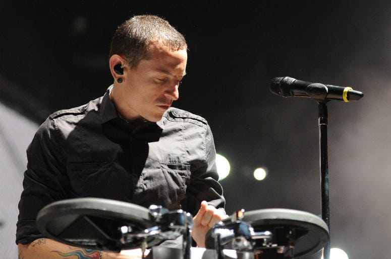 Chester Bennington of Linkin Park performs on stage at the Tokyo leg of the Live Earth series of concerts, at Makuhari Messe, Chiba on July 7, 2007 in Tokyo, Japan. Chester Bennington of Linkin Park performs on stage at the Tokyo leg of the Live Earth series of concerts, at Makuhari Messe, Chiba on July 7, 2007 in Tokyo, Japan.