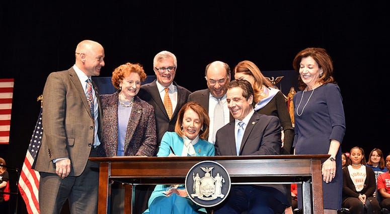 Governor Andrew M. Cuomo, joined by House Speaker Nancy Pelosi, today fulfilled his promise to sign the Red Flag Bill Pelosi, Cuomo Red Flag Bill Signing