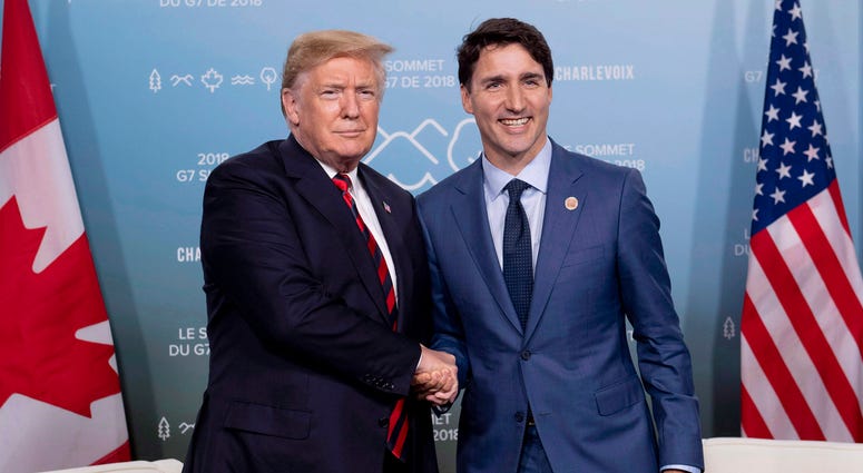 Canada's Prime Minister Justin Trudeau meets with U.S. President Donald Trump at the G7 leaders summit in La Malbaie, Quebec Justin Trudeau and President Trump