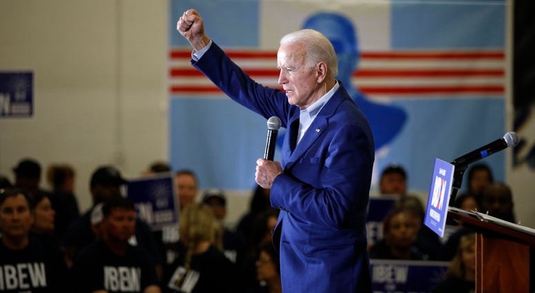 Democratic presidential candidate former Vice President Joe Biden speaks at a rally Friday, Feb. 21, 2020, in Las Vegas. Joe Biden