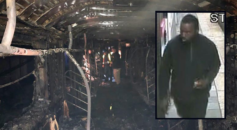 The man wanted for questioning. Harlem subway fire