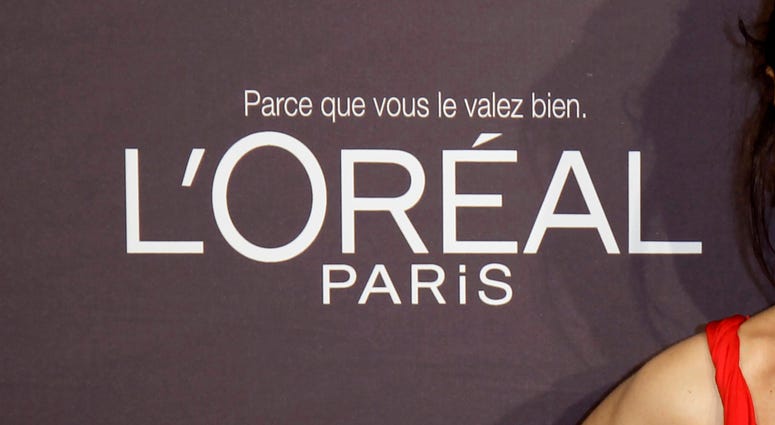 In this file photo dated Wednesday, May 23, 2012, the L'Oreal logo at the 65th international film festival, in Cannes, southern France. L'Oreal