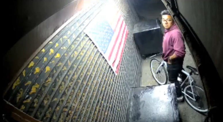 Suspect wanted for setting American flag on fire Man burns American flag