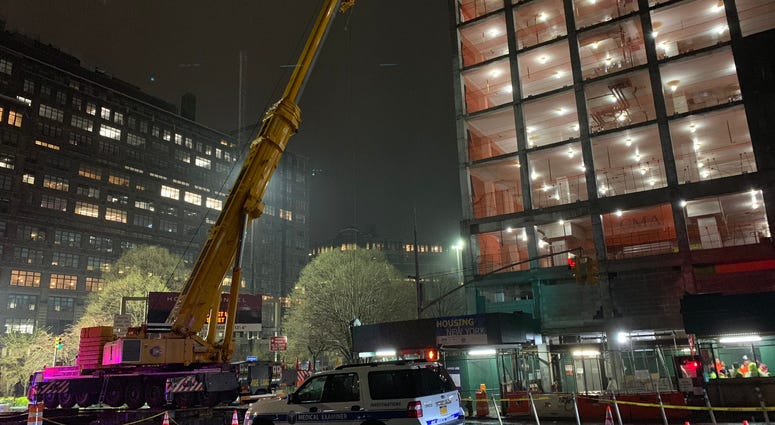 Construction site of crane accident Construction site of crane accident
