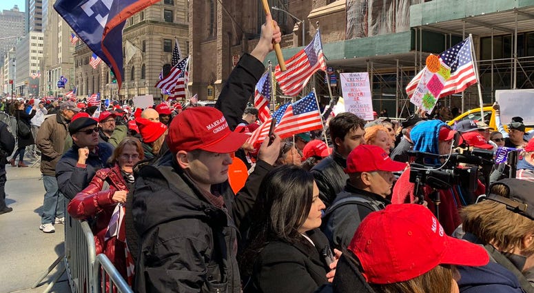 The rally across from Trump Tower Saturday. Trump rally