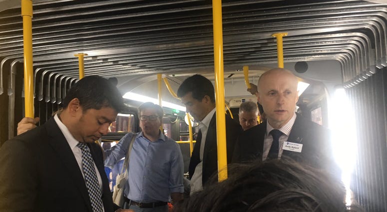Andy Byford rides the B35 bus in Brooklyn Andy Byford rides bus