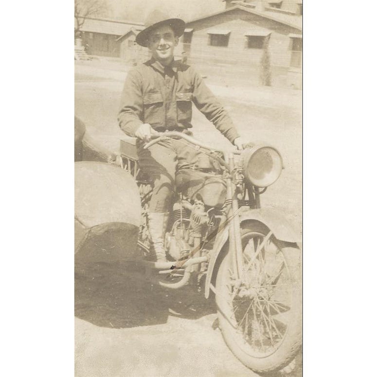 Private First Class Decker during his time in Europe. First Class Walter E. Decker