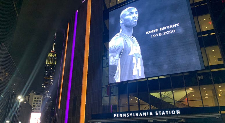 A Kobe Bryant remembrance outside Madison Square Garden. Madison Square Garden Kobe Bryant