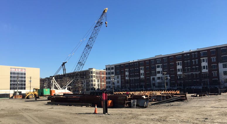 Cistern and underground water tanks are being built as part of Hoboken’s Northwest Resiliency Park. Northwest Resiliency Park