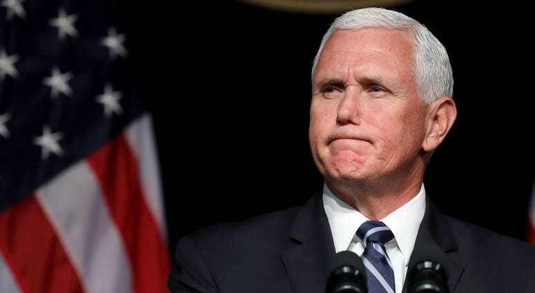 Vice President Mike Pence announces the Trump Administration's plan to create the U.S. Space Force by 2020 during a speech at the Pentagon August 9, 2018 in Arlington, Virginia. Vice President Mike Pence