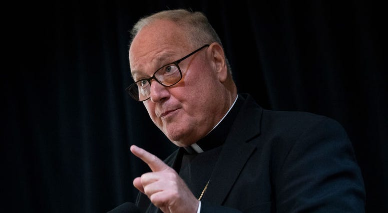 Cardinal Timothy Dolan, archbishop of New York, speaks during a news conference at the headquarters of the Archdiocese of New York, September 20, 2018 in New York City. Cardinal Timothy Dolan