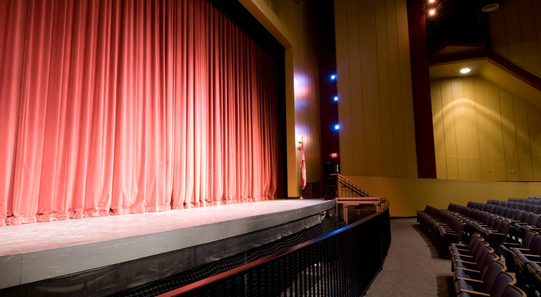 A stage inside a high school auditorium High School Theater