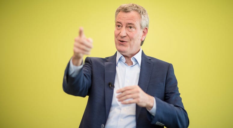 Democratic presidential candidate and New York City Mayor Bill de Blasio talks to the crowd at a Democratic Black Caucus Meeting on May 18, 2019 in Columbia, South Carolina. Mayor Bill de Blasio